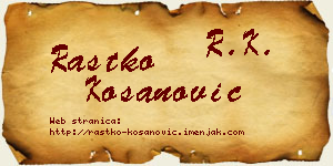Rastko Kosanović vizit kartica